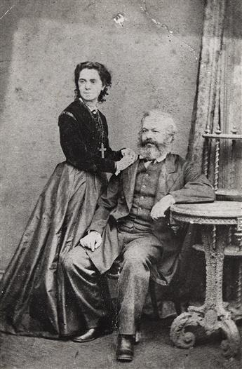 (THE COMMUNIST MANIFESTO) Karl Marx (1818-1883) and his daughter Jenny Caroline Marx (Jenny Longuet 1844-1883).                                  